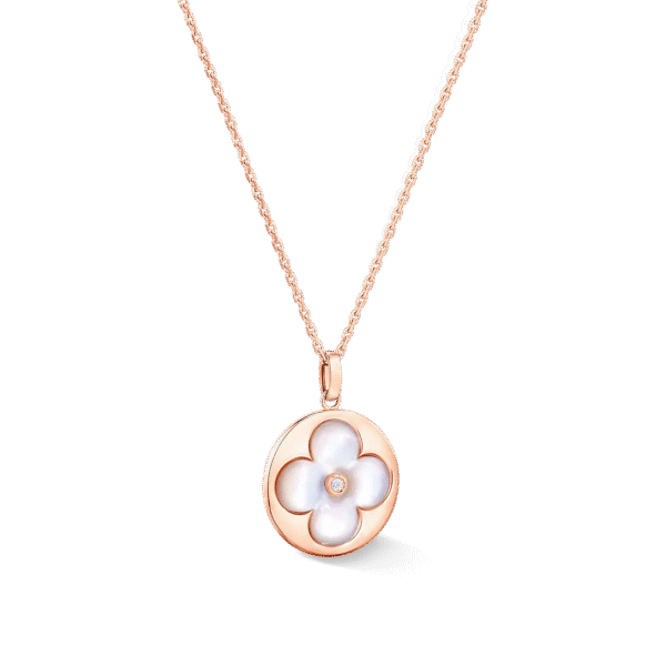 CBE11DF6-E630-4559-0F5A-77B72751776C.png Color Blossom XL Medallion Pink Gold, White Mother-Of-Pearl and Diamond