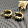 CE09DF74-DF47-4D4C-C400-CE476428DD26.jpg Sculpted Cable Shrimp Earrings 18K Yellow Gold , 20.5mm