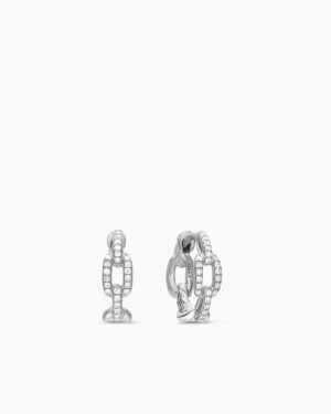 CFEBFB61-CC25-F749-04B9-65D83FE514F3.jpg Stax Chain Link Huggie Hoop Earrings 18K White Gold with Diamonds, 24mm