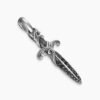 Waves Dagger Amulet Sterling Silver with Black Diamonds