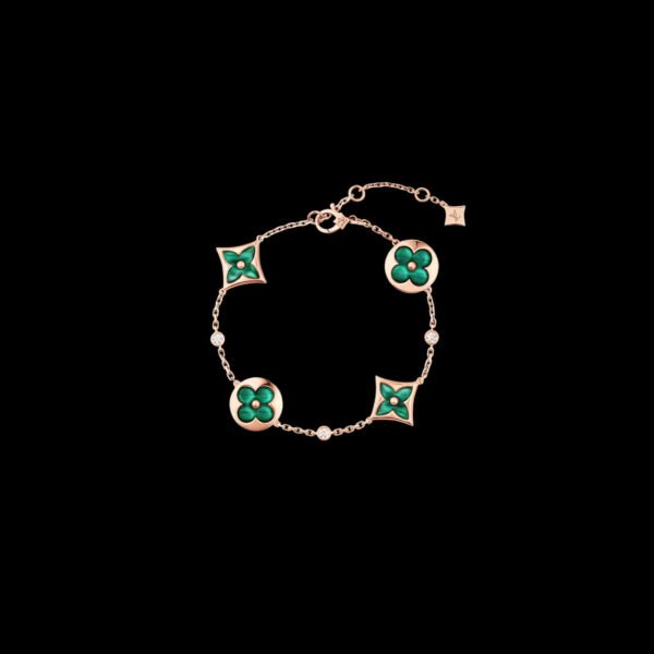 Color Blossom Bb Multi-Motif Bracelet, Pink Gold, Malachite And Diamonds