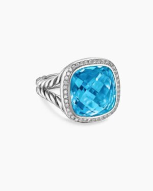 D1612A89-809A-2950-CEED-E35342B7C0C0.jpg Albion® Ring Sterling Silver with Blue Topaz and Diamonds, 14mm - 6