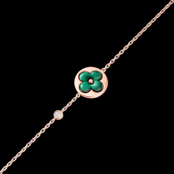 Color Blossom BB Sun Bracelet, Pink Gold, Malachite and Diamond