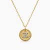 Initial Charm Necklace 18K Yellow Gold with Diamond Z