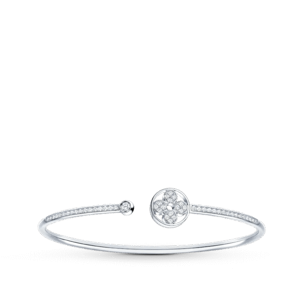 Idylle Blossom Twist Bracelet, White Gold And Diamonds