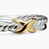 D5FBA8DD-CF62-63EC-BE0D-56324D223FE3.jpg Petite X Ring Sterling Silver with 18K Yellow Gold - 6
