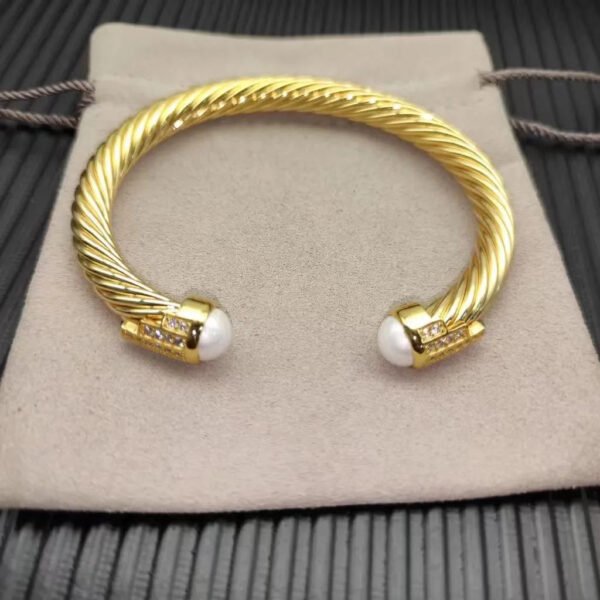 7mm Cable Bracelet with Pearls & Diamond Accents