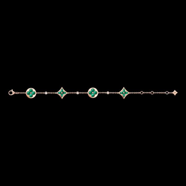 Color Blossom Bb Multi-Motif Bracelet, Pink Gold, Malachite And Diamonds