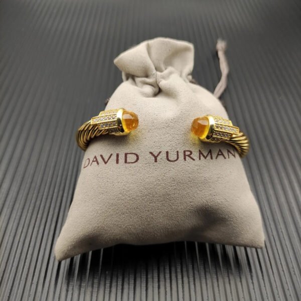 7mm Cable Bracelet with Citrine & Diamond Accents