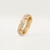 MAILLON PANTH&Egrave;RE WEDDING BAND, 2 HALF DIAMOND-PAVED ROWS