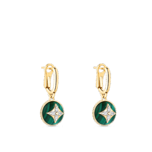 B Blossom Earrings, Yellow Gold, White Gold, Malachite And Diamonds