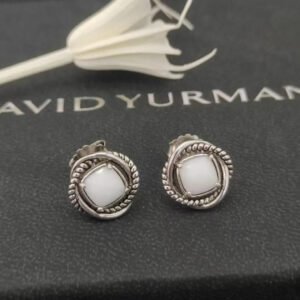 DCDD2BBA-27C6-408A-287D-2A534EFE606D.jpg Infinity Stud Earrings Sterling Silver with White Agate, 13mm