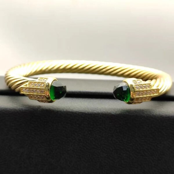 DE25554B-3D33-165F-9477-04A1EDCD4162.jpg 7mm Cable Bracelet with Peridot & Diamond Accents