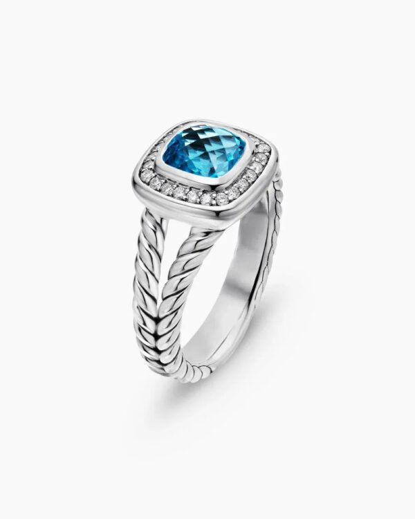 E005ADB2-2536-F557-E2B7-4556CB3B0C87.jpg Petite Albion® Ring Sterling Silver with Blue Topaz and Diamonds - 6