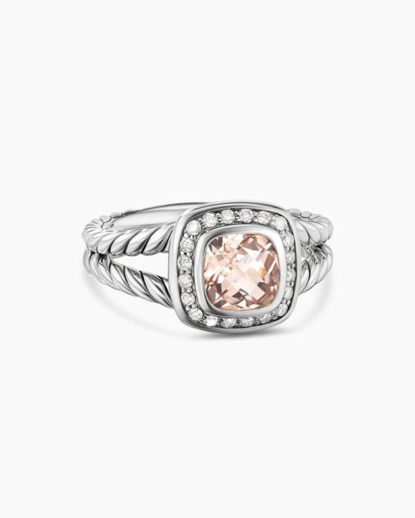 E0722A78-69AB-9FF1-101F-3A05C66E6F1A.jpg Petite Albion® Ring Sterling Silver with Morganite and Diamonds, 7mm