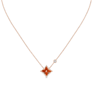 Color Blossom BB Star Pendant, Pink Gold, Cornelian And Diamond