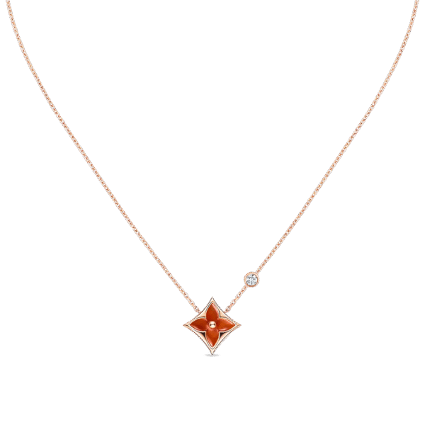 E0FF4DE3-0C76-B039-86C9-34832875E4AC.png Color Blossom BB Star Pendant, Pink Gold, Cornelian And Diamond
