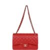 Jumbo Classic Double Flap Bag Red Caviar Light Gold Hardware