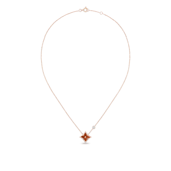 E24B0C0D-3808-21F4-6A8C-31B970E79F00.png Color Blossom BB Star Pendant, Pink Gold, Cornelian And Diamond