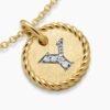 Initial Charm Necklace 18K Yellow Gold with Diamond Y