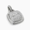 Albion Pendant Sterling Silver with Pave Diamonds, 14mm
