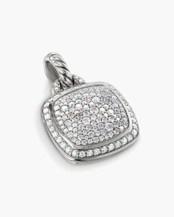 Albion Pendant Sterling Silver with Pave Diamonds, 14mm