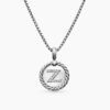 E6B46D96-DF39-8625-A5E7-0E92D7914CA6.jpg Initial Charm Necklace Sterling Silver with Diamond Z