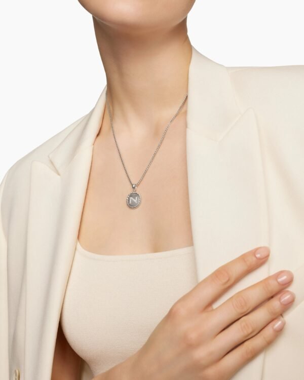 E6FC3A77-8583-EDB8-9A73-B6D02E3EDE64.jpg Initial Charm Necklace Sterling Silver with Diamond N