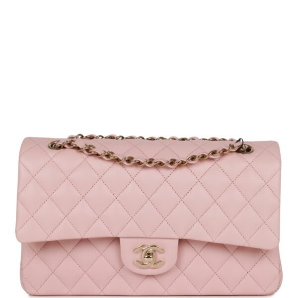 E841EC83-5D5C-502B-7D88-809A54EF9A67.jpg Medium Classic Double Flap Bag Light Pink Caviar Light Gold Hardware