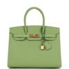 Birkin 35 Vert Criquet Epsom with Palladium Hardware