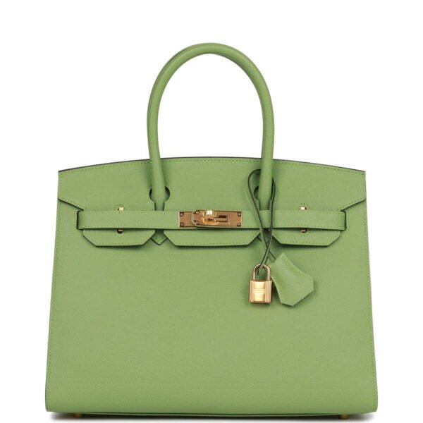 Birkin 35 Vert Criquet Epsom with Palladium Hardware