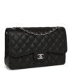 Jumbo Classic Double Flap Bag Black Caviar Silver Hardware
