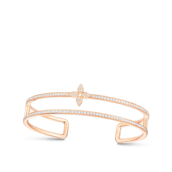 Idylle Blossom Two-Row Bracelet, Pink Gold And Diamonds