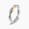 Petite Infinity Band Ring Sterling Silver with 14K Yellow Gold, 4mm