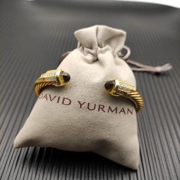 7mm Cable Bracelet with Brown & Diamond Accents