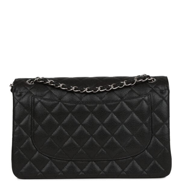 Jumbo Classic Double Flap Bag Black Caviar Silver Hardware