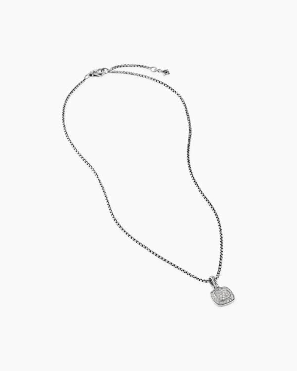 Petite Albion&reg; Pendant Necklace Sterling Silver with Pave Diamonds, 7mm