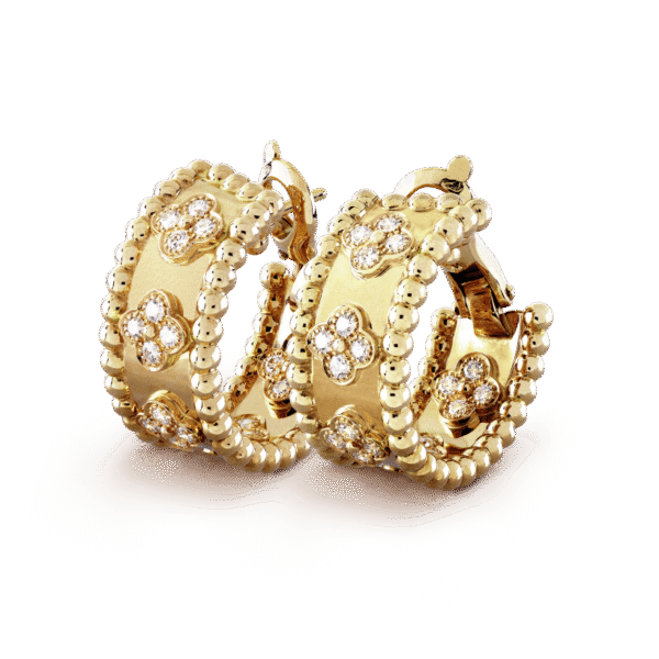 Perlee clovers hoop earrings