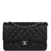 Jumbo Classic Double Flap Bag Black Caviar Silver Hardware