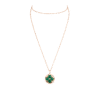 Color Blossom XL Medallion, Pink Gold, Malachite and Diamond