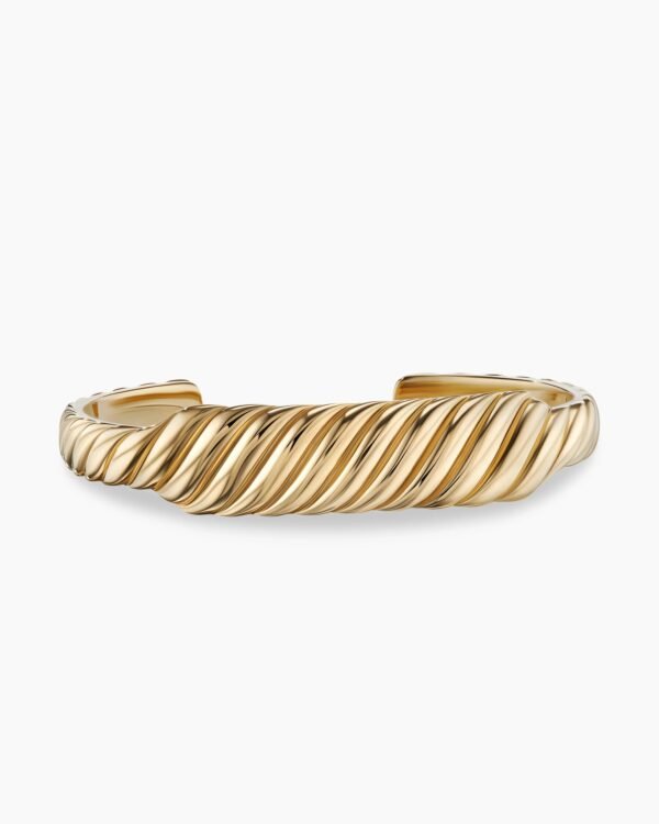 EFE177BA-3191-9FDA-D4DA-AB03528A9526.jpg Sculpted Cable Contour Cuff Bracelet 18K Yellow Gold, 13mm