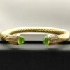 7mm Cable Bracelet with Peridot & Diamond Accents