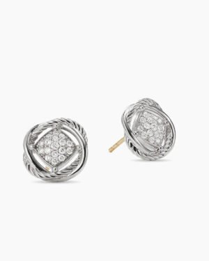 F04F209F-9B0E-73AC-7F59-76939BE1687B.jpg Infinity Stud Earrings Sterling Silver with Diamonds, 13mm