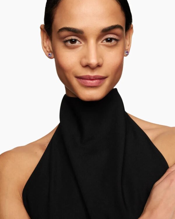 F40A555A-14F9-02C1-3A60-B76C628C35E8.jpg Petite Chatelaine® Stud Earrings Sterling Silver with Amethyst and Diamonds