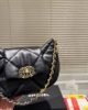Chanel 19 Hobo Bag Black Lambskin Mixed Metal Hardware