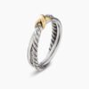 F573F0CD-97F7-AF0F-A3F1-2D271F8D89FD.jpg Petite X Ring Sterling Silver with 18K Yellow Gold, 4mm