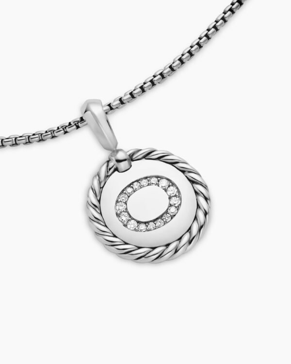 F9C96681-55D1-37F3-09BF-7B3E321116D4.jpg Initial Charm Necklace Sterling Silver with Diamond O