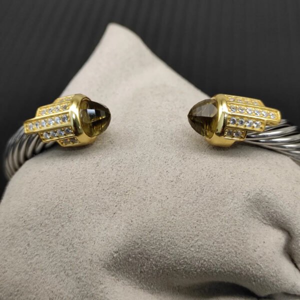 FA638441-C37A-8ED7-2FE9-ABD1465F8175.jpg 7mm Cable Bracelet with Brown & Diamond Accents ??Gold Cap