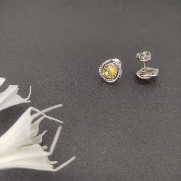 FB049ECB-667D-11A5-AD86-13BADFA7F6B2.jpg Infinity Stud Earrings Sterling Silver with Citrine, 13mm