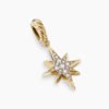 North Star Amulet 18K Yellow Gold with Diamonds, 15mm